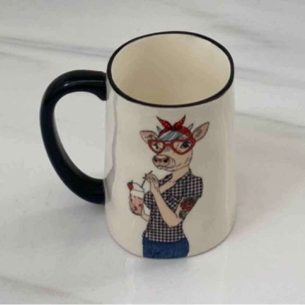 Signature Housewares Inc Hipster Cow Stoneware Mug 17.5oz - Picture 3 of 4